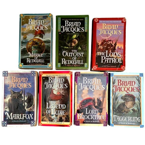 7 Redwall Books Brian Jacques Kids Fantasy Morphic Animals Medieval Novel Lot - Picture 1 of 6